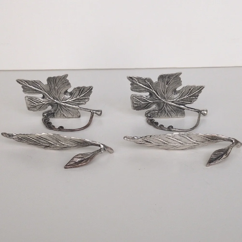 Pottery Barn Autumn Falling Leaf Placecard Holders SilverTable Name Thanksgiving
